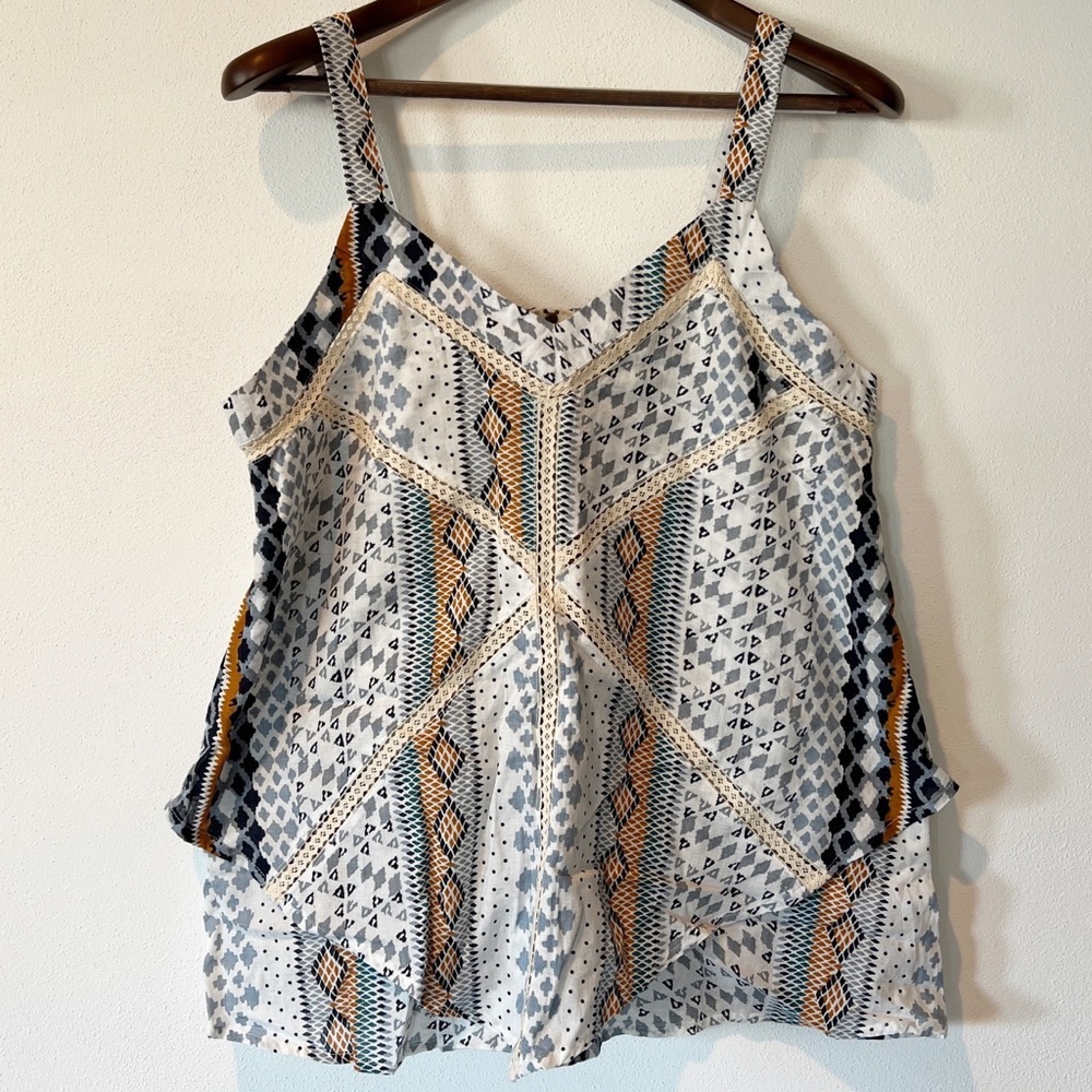 Doe & Rae Shift Multi Pattern Handkerchief Hem La… - image 1